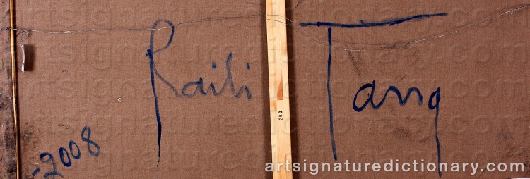 Authentic signature by Raili TANG on Painting/Watercolour artwork