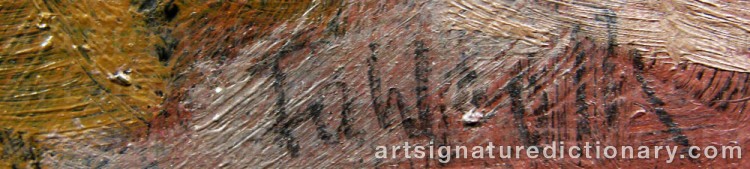 Authentic signature by Tom FAHLROTH on artwork