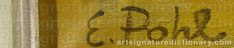 Authentic signature by Erwin POHL on  artwork