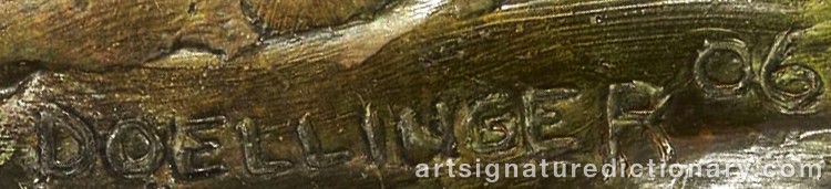 Authentic signature by Mick DOELLINGER on Sculpture artwork