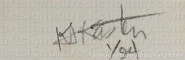 Authentic signature by Karl Albert KASTEN on Drawing/Graphic/Print artwork
