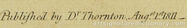 Authentic signature by Robert John THORNTON on  artwork