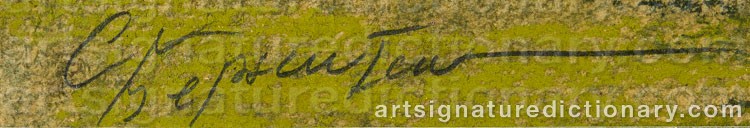 Authentic signature by Stanislav BERNSTEIN on  artwork
