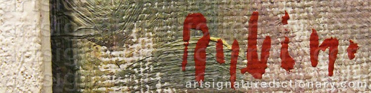 Authentic signature by Sven RYBIN on  artwork