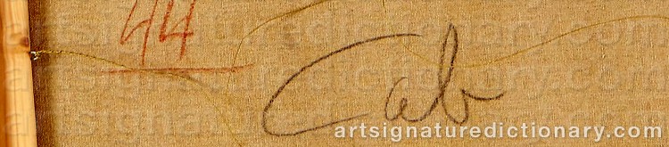 Authentic signature by Carl Alexius ‘Cab’ BERNDTSON on Painting/Watercolour artwork