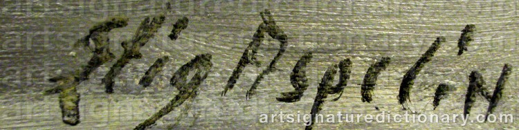 Authentic signature by Stig ASPELIN on  artwork