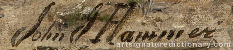 Authentic signature by John J. HAMMER on  artwork