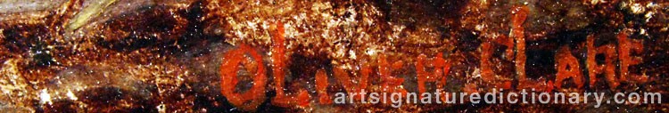 Authentic signature by Oliver CLARE on artwork