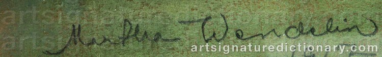 Authentic signature by Martha WENDELIN on artwork