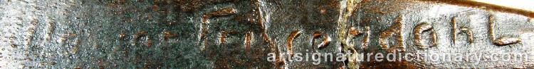 Authentic signature by Halvar FRISENDAHL on Sculpture artwork