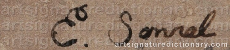 Authentic signature by Elisabeth SONREL on  artwork