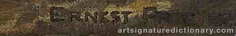 Authentic signature by Ernest PROCTER on  artwork