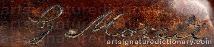 Authentic signature by Giuseppe MORETTI on Sculpture artwork