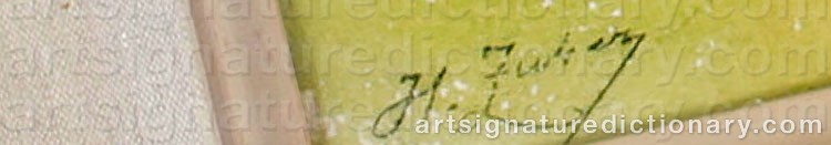 Authentic signature by Jean Henri ZUBER on  artwork