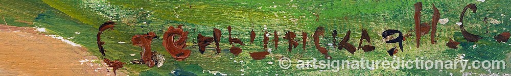 Authentic signature by Nina Sergeevna STENSHINSKAYA on  artwork