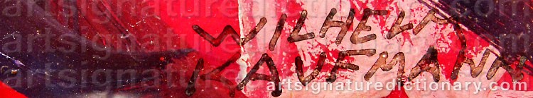 Authentic signature by Wilhelm KAUFMANN on  artwork