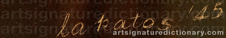 Authentic signature by Elmer LAKATOS on  artwork