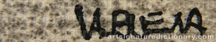 Authentic signature by VALBUENA on  artwork