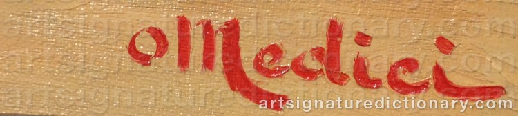 Authentic signature by Osvaldo DEL MEDICI VASCELLO on Painting/Watercolour artwork