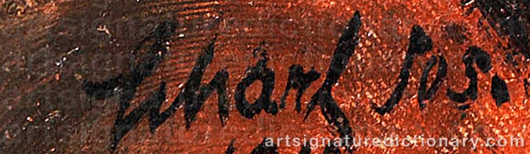 Authentic signature by Josef SCHARL on  artwork
