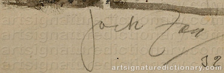 Authentic signature by Jack ZAN on artwork