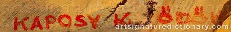 Authentic signature by Kaposy K. ÖDÖN on  artwork