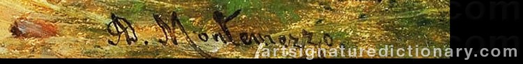 Authentic signature by Antonis Matteo MONTEMEZZO on  artwork