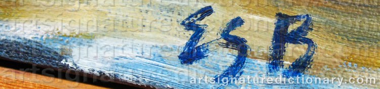 Authentic signature by Eva S. BERG on  artwork