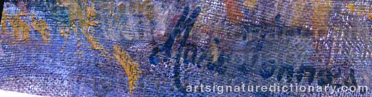 Authentic signature by Marie TANNAES on  artwork