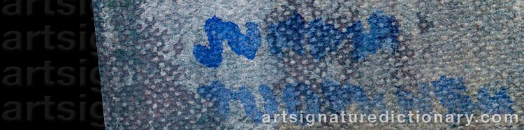 Authentic signature by Juhani TUOMINEN on  artwork