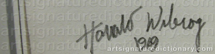 Forged signature of Harald WIBERG