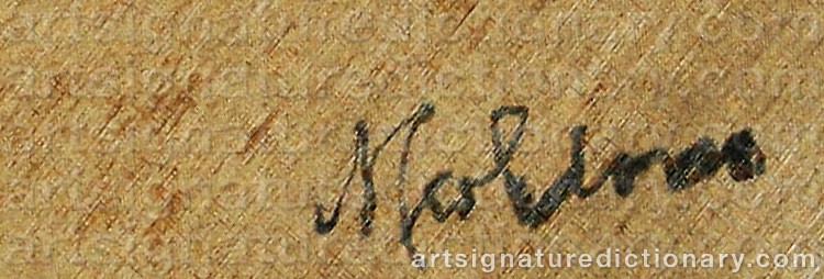 Authentic signature by Sacha MOLDOVAN on  artwork