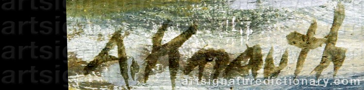 Authentic signature by Arnold Whitman KNAUTH on Painting/Watercolour artwork