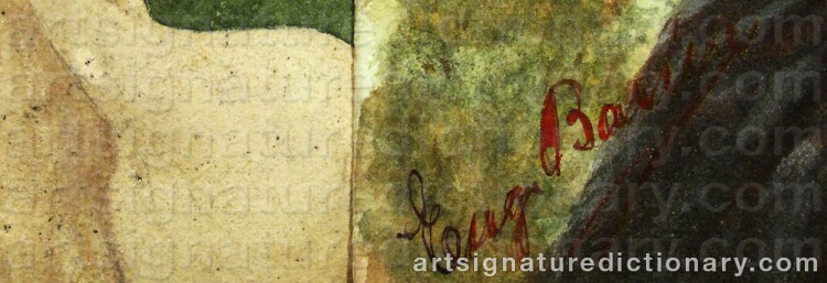 Authentic signature by Eug. BAUER on artwork