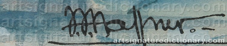Authentic signature by Jean Jacques HAFFNER on  artwork