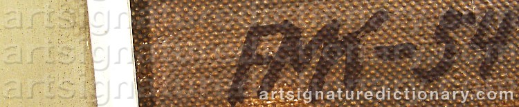 Authentic signature by Frans Michael KEMPE on  artwork