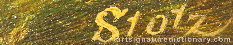 Authentic signature by Otto STOTZ on  artwork