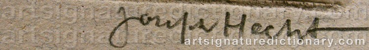 Authentic signature by Joseph HECHT on artwork