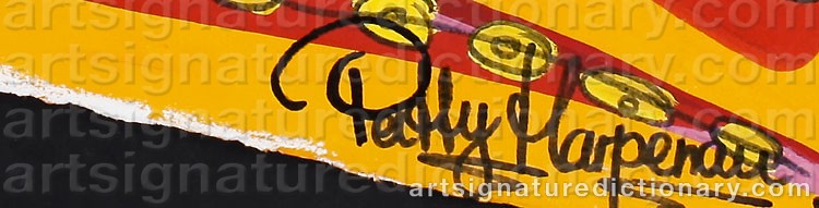 Authentic signature by Patty HARPENAU on  artwork