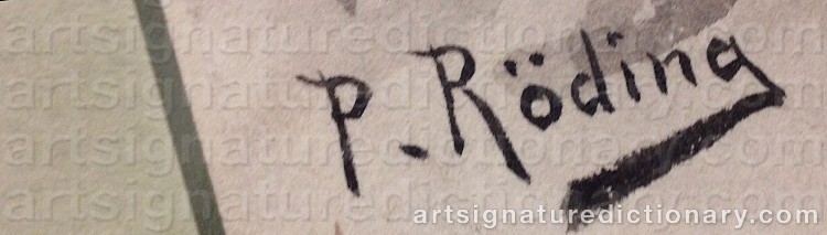 Authentic signature by Per RÖDING on artwork