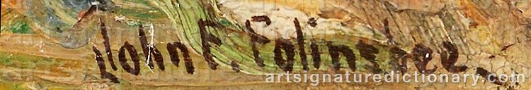 Authentic signature by John Fulton FOLINSBEE on  artwork