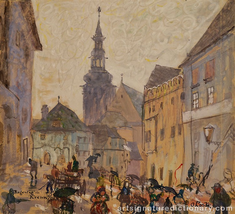 Close-up details showing Oskar LASKE signature forgery characteristics