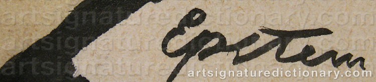 Authentic signature by Jacob EPSTEIN on  artwork