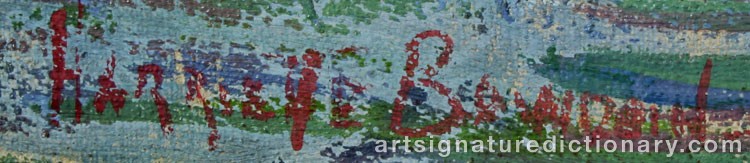 Authentic signature by Harriette BOWDOIN on  artwork