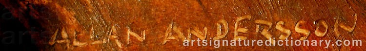 Authentic signature by Allan ANDERSSON on  artwork
