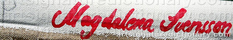 Authentic signature by Magdalena SVENSSON on  artwork