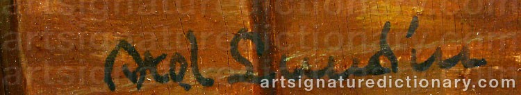 Authentic signature by Axel LUNDIN on  artwork