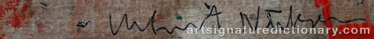 Authentic signature by Kehnet NIELSEN on artwork