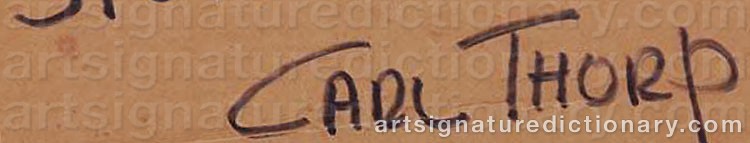 Authentic signature by Carl M. THORP on  artwork