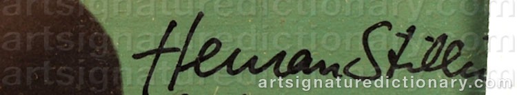 Authentic signature by Herman STILLING on  artwork